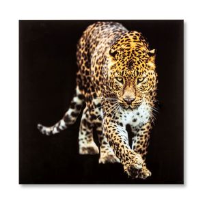 753004 Leopard wanddecoratie 100x100 Glas 10105920